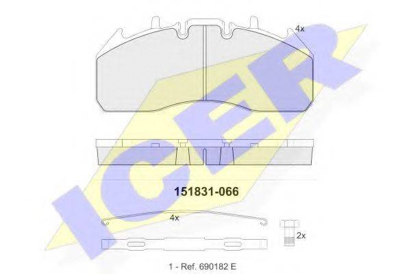 ICER 151831G Комплект гальмівних колодок, дискове гальмо