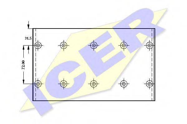 ICER 21740900 Комплект гальмівних черевиків, барабанні гальма