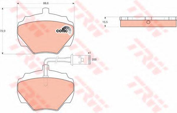 TRW GDB976 Комплект гальмівних колодок, дискове гальмо