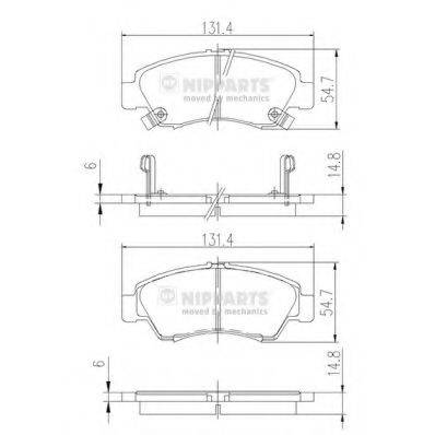 NIPPARTS J3604034 Комплект гальмівних колодок, дискове гальмо