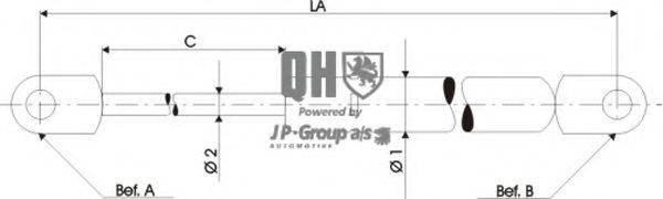 JP GROUP 5681200109 Газова пружина, кришка багажника