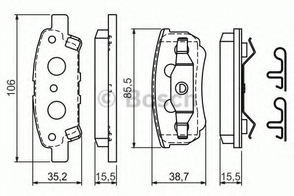 BOSCH 0986424814 Комплект гальмівних колодок, дискове гальмо