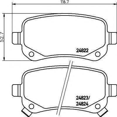 HELLA PAGID 8DB355014331 Комплект гальмівних колодок, дискове гальмо