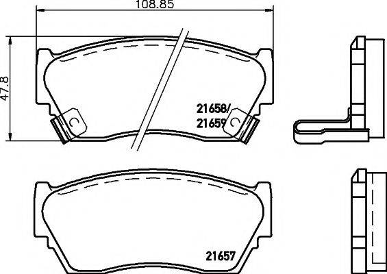 HELLA PAGID 8DB355016351 Комплект гальмівних колодок, дискове гальмо