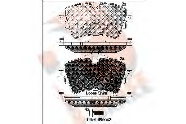 R BRAKE RB2211 Комплект гальмівних колодок, дискове гальмо