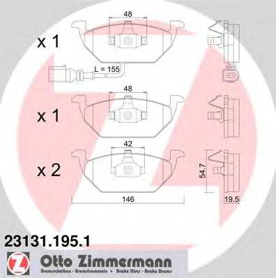 ZIMMERMANN 231311951 Комплект гальмівних колодок, дискове гальмо