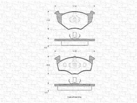 MAGNETI MARELLI 363702160408 Комплект гальмівних колодок, дискове гальмо
