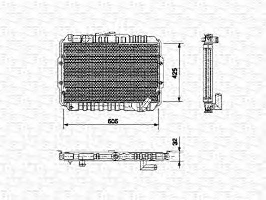 MAGNETI MARELLI 350213551000 Радіатор, охолодження двигуна